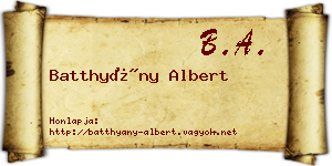 Batthyány Albert névjegykártya